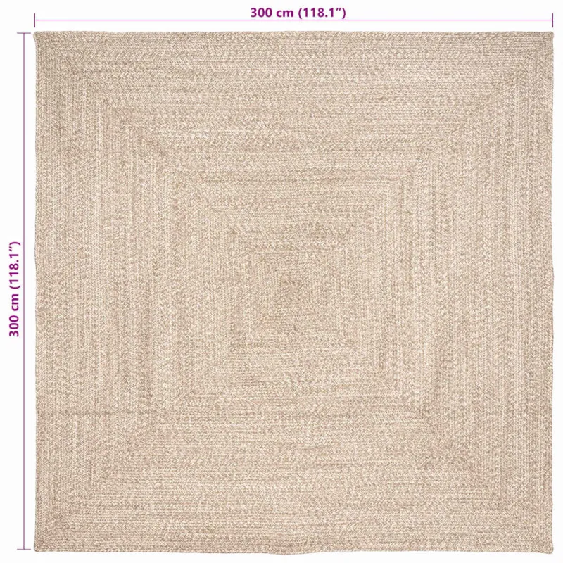 Zoninės kiliminės dangos Natūrali ir Balta 300 x 300 cm Džiutas