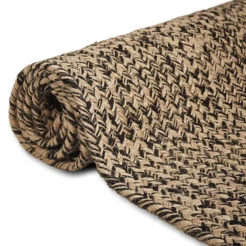 Zoninės kiliminės dangos Natūrali ir juoda 80 x 250 cm Džiutas