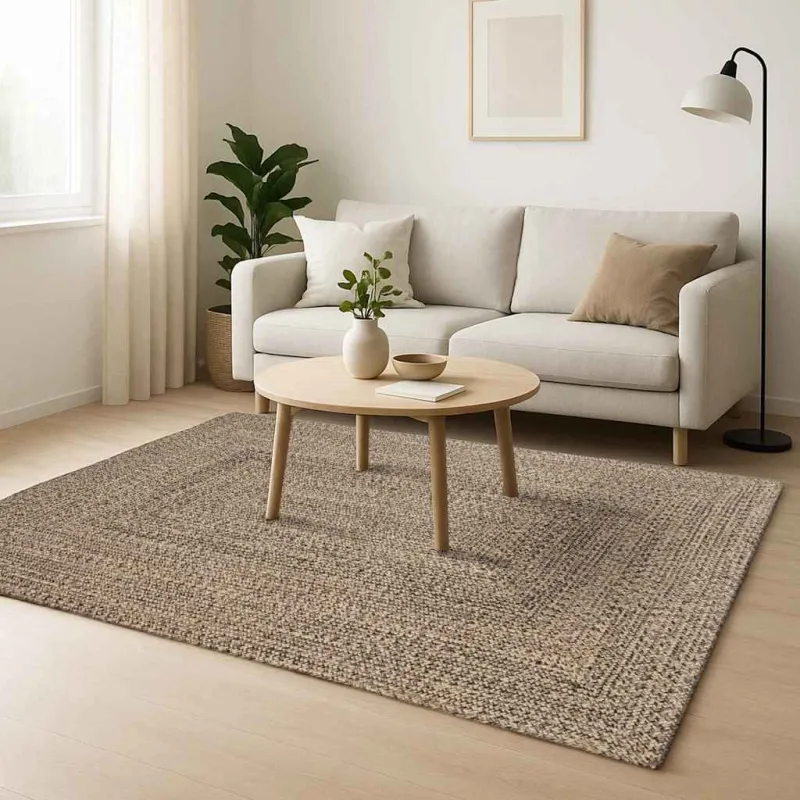 Zoninės kiliminės dangos Natūrali ir juoda 240 x 340 cm Džiutas