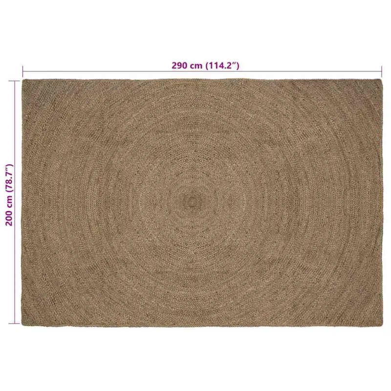 Zoninės kiliminės dangos Pilka 200 x 290 cm Džiutas