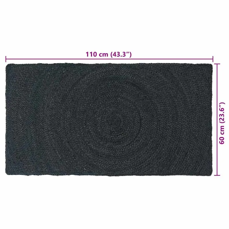 Zoninės kiliminės dangos Tamsiai pilka 60 x 110 cm Džiutas