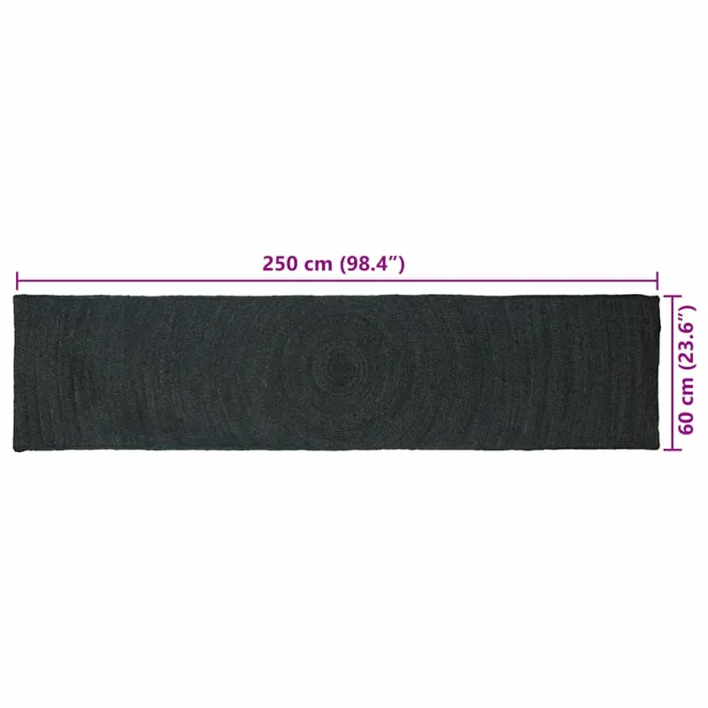 Zoninės kiliminės dangos Tamsiai pilka 60 x 250 cm Džiutas