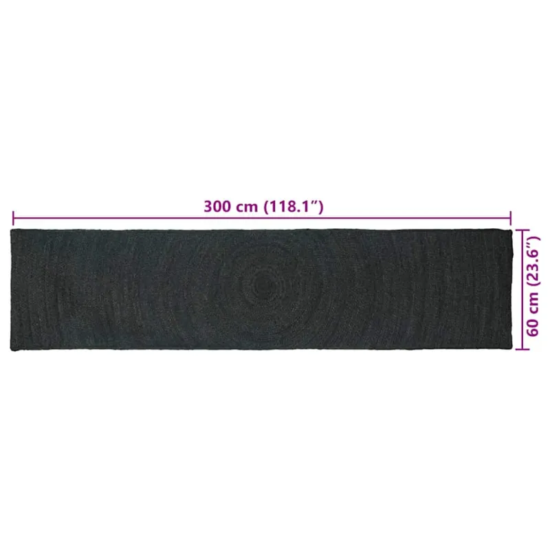 Zoninės kiliminės dangos Tamsiai pilka 60 x 300 cm Džiutas