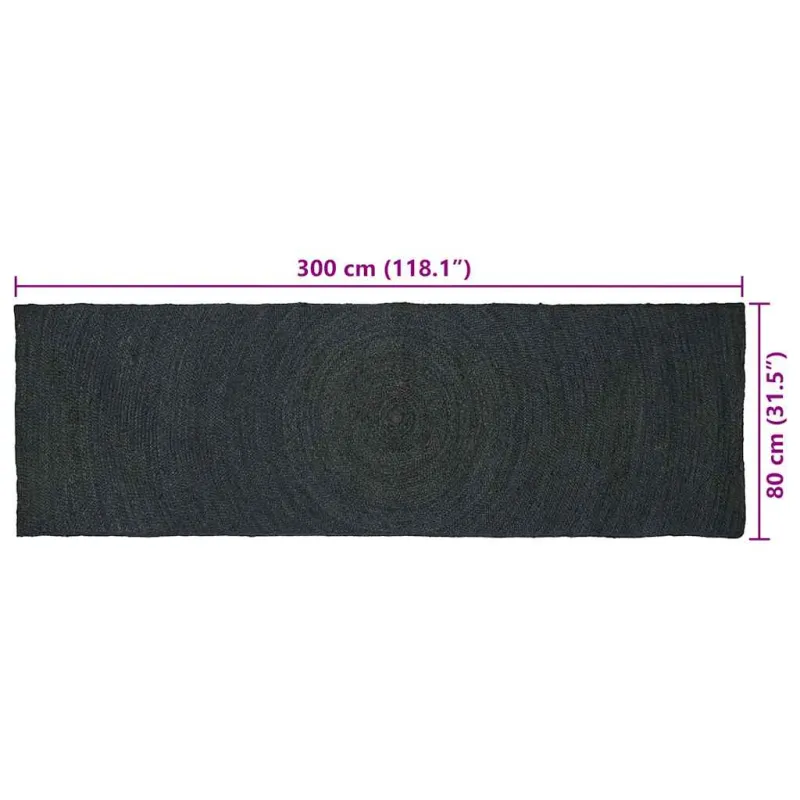 Zoninės kiliminės dangos Tamsiai pilka 80 x 300 cm Džiutas
