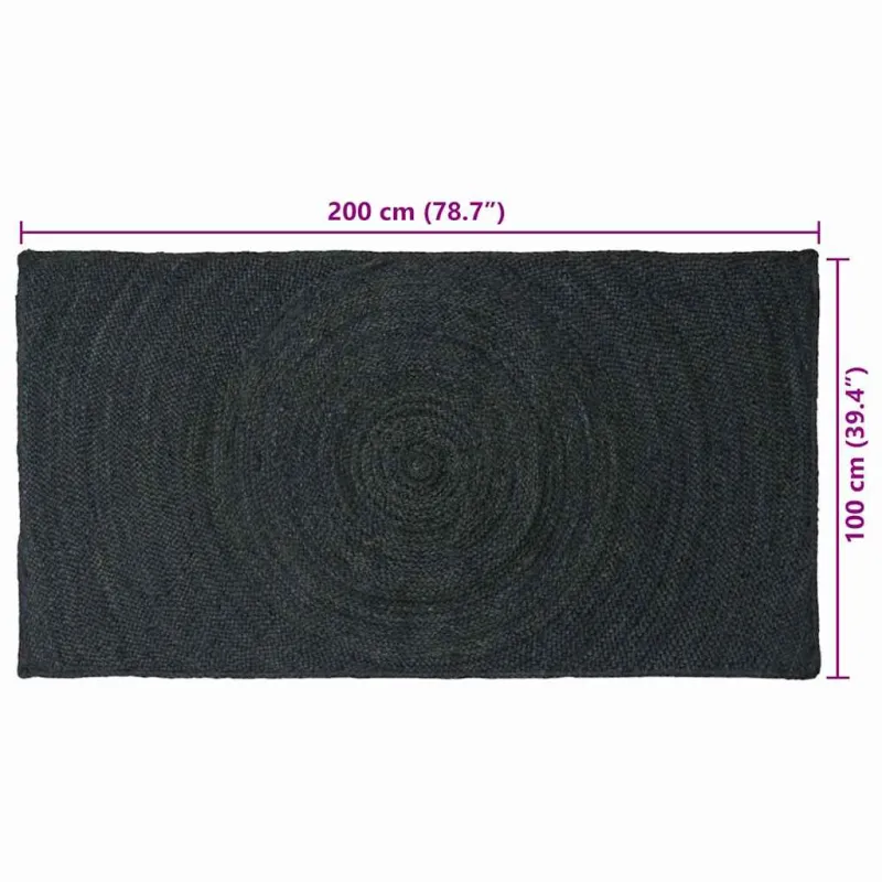 Zoninės kiliminės dangos Tamsiai pilka 100 x 200 cm Džiutas