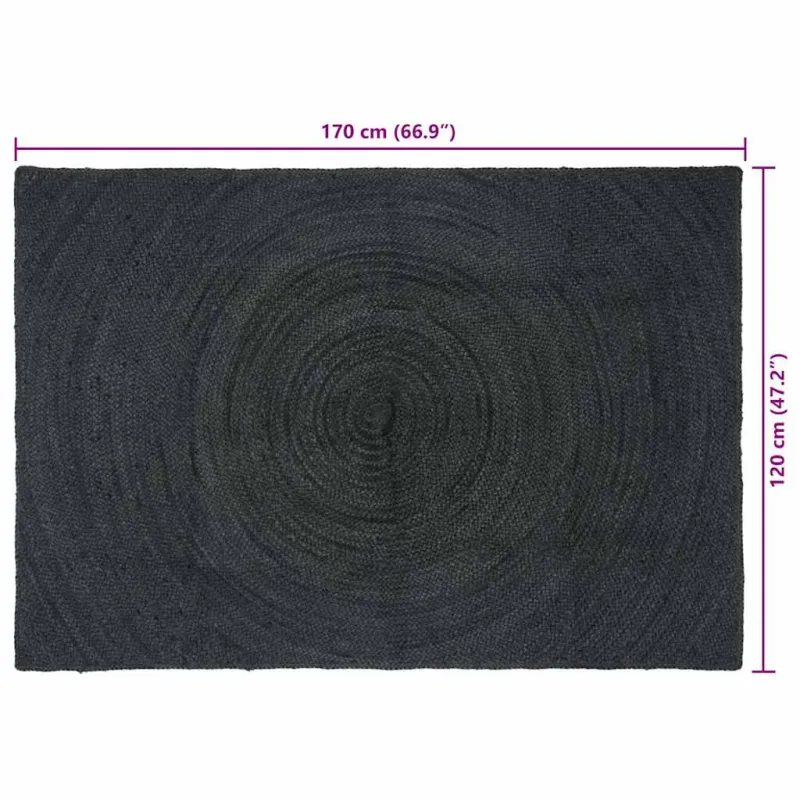 Zoninės kiliminės dangos Tamsiai pilka 120 x 170 cm Džiutas