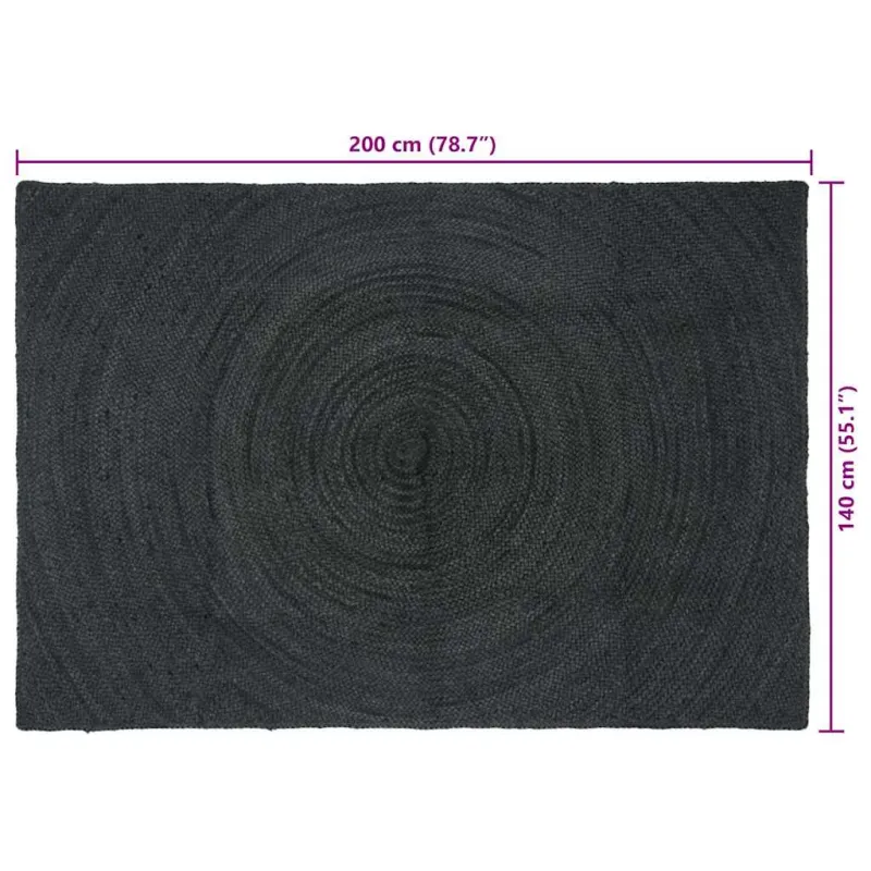 Zoninės kiliminės dangos Tamsiai pilka 140 x 200 cm Džiutas