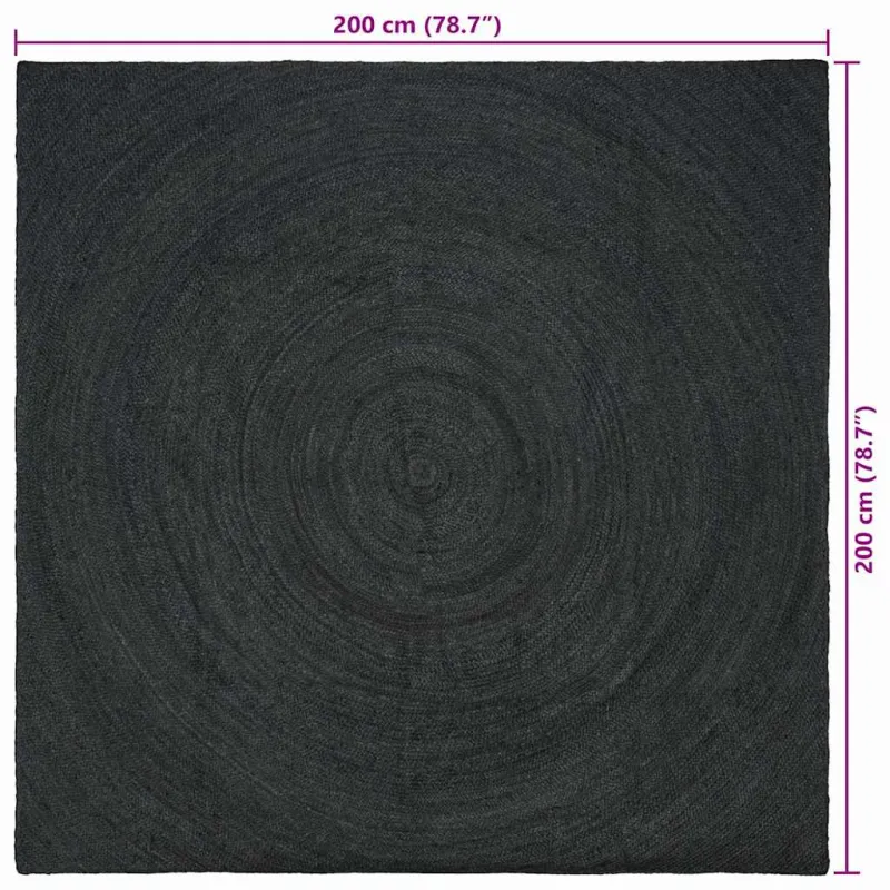 Zoninės kiliminės dangos Tamsiai pilka 200 x 200 cm Džiutas
