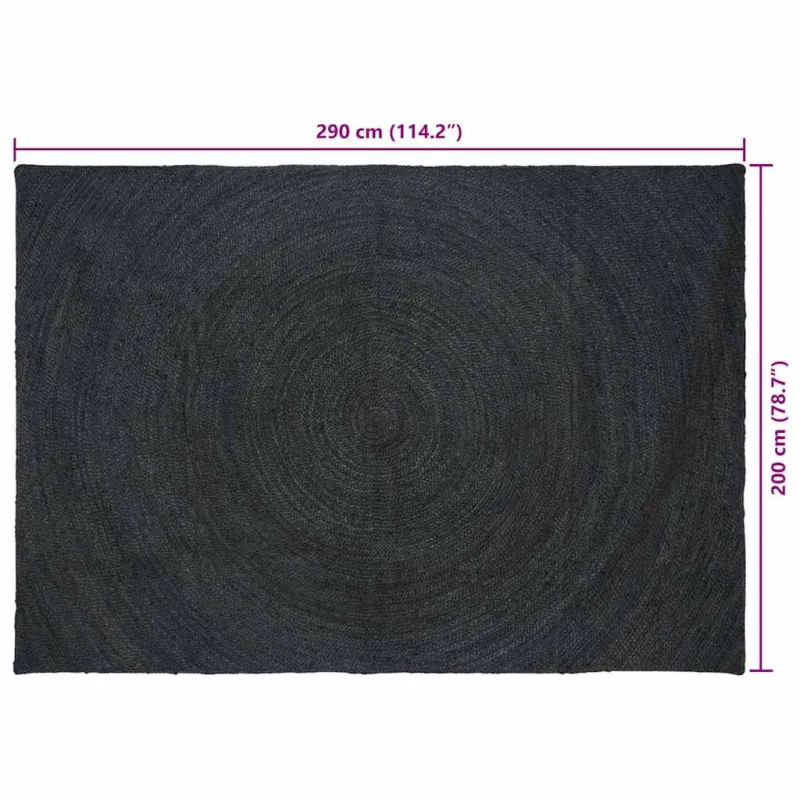 Zoninės kiliminės dangos Tamsiai pilka 200 x 290 cm Džiutas