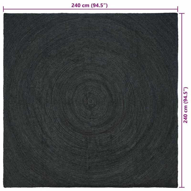 Zoninės kiliminės dangos Tamsiai pilka 240 x 240 cm Džiutas