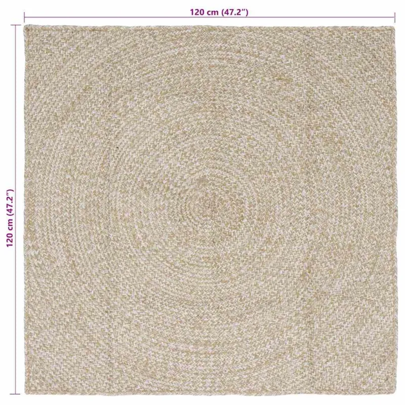 Zoninės kiliminės dangos Natūrali ir Balta 120 x 120 cm Džiutas