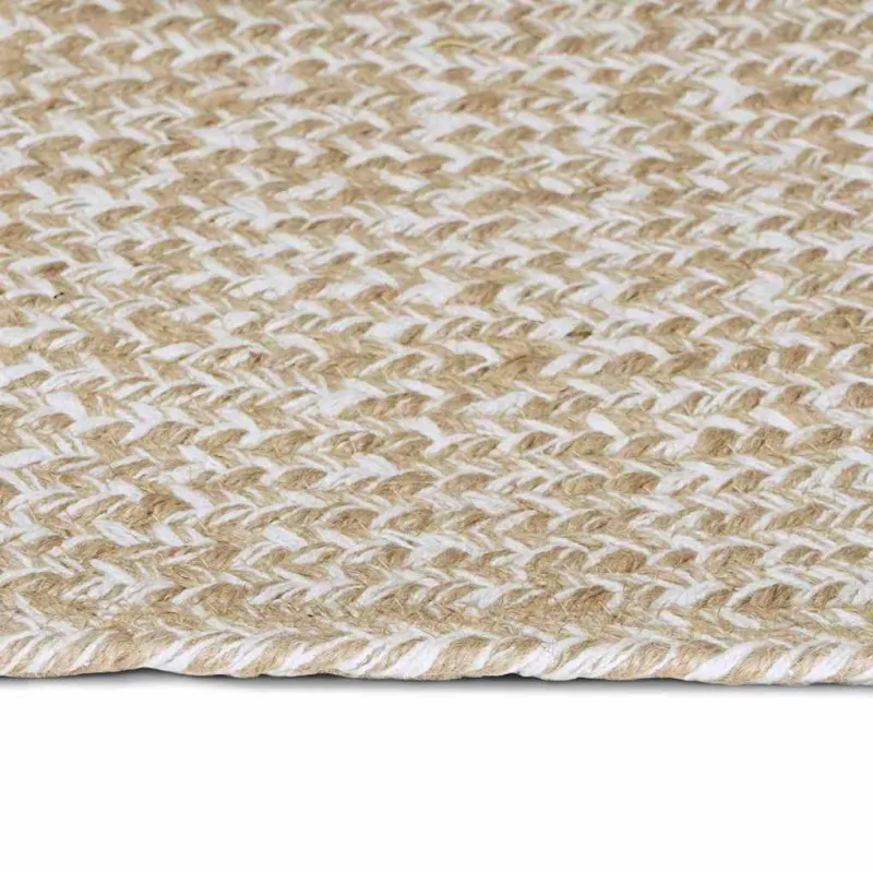 Zoninės kiliminės dangos Natūrali ir Balta 140 x 200 cm Džiutas