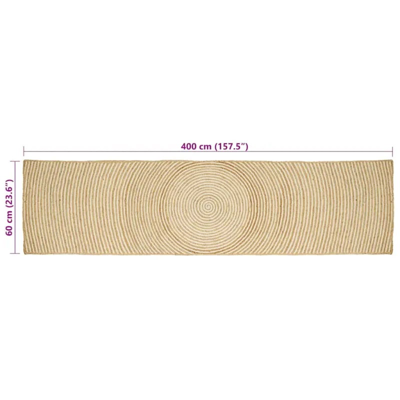 Zoninės kiliminės dangos Balta 60 x 400 cm Džiutas