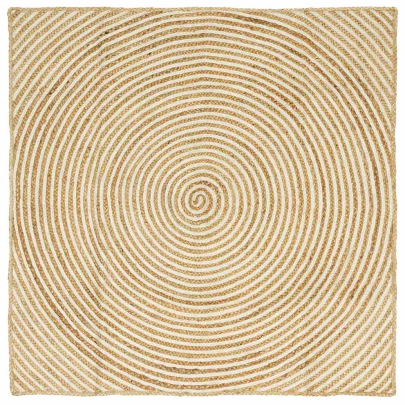 Zoninės kiliminės dangos Balta 160 x 160 cm Džiutas