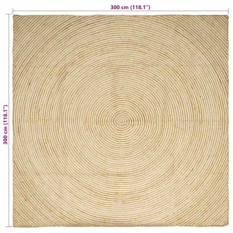 Zoninės kiliminės dangos Balta 300 x 300 cm Džiutas