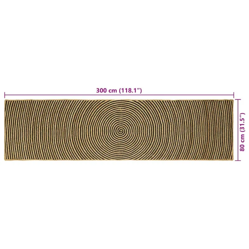 Zoninės kiliminės dangos Juoda 80 x 300 cm Džiutas