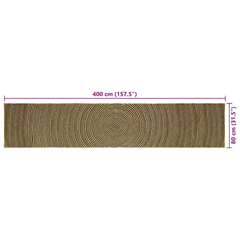 Zoninės kiliminės dangos Juoda 80 x 400 cm Džiutas
