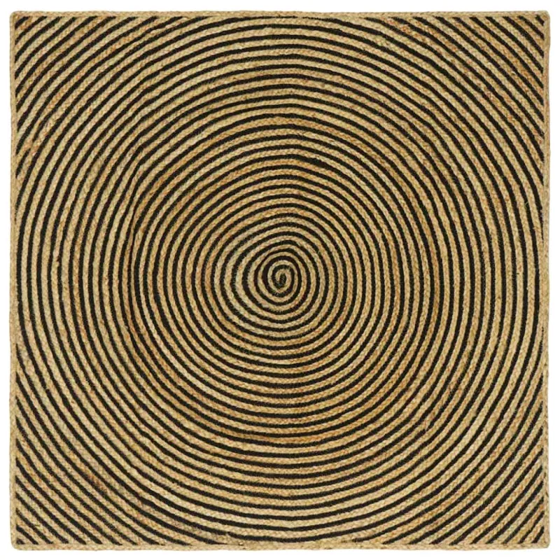 Zoninės kiliminės dangos Juoda 120 x 120 cm Džiutas