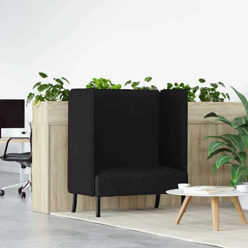 Aukštos nugaros sofa 101cm Juoda audinys