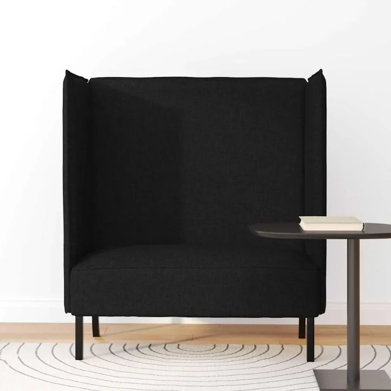 Aukštos nugaros sofa 101cm Juoda audinys