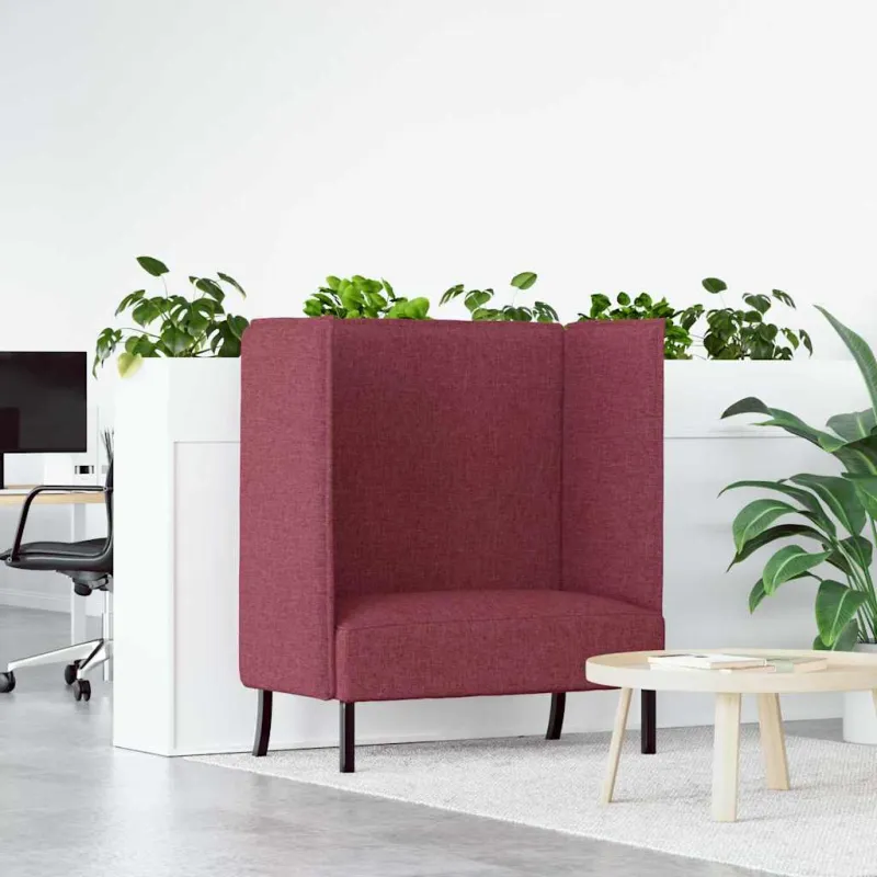 Aukštos nugaros sofa 101cm Vyno raudonumo audinys