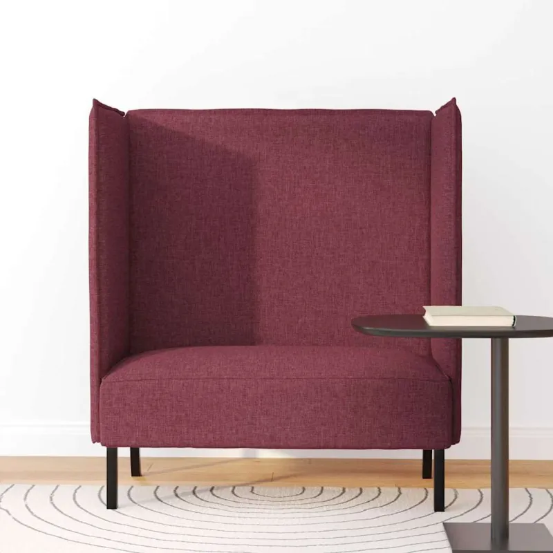 Aukštos nugaros sofa 101cm Vyno raudonumo audinys