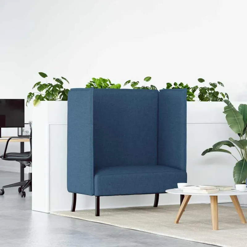 Aukštos nugaros sofa 101cm Mėlyna audinys