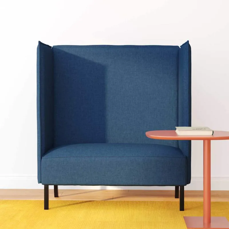 Aukštos nugaros sofa 101cm Mėlyna audinys