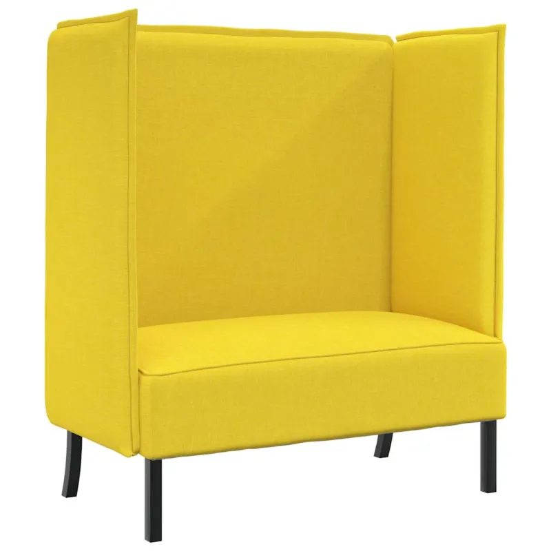Aukštos nugaros sofa 101cm Šviesiai geltona audinys