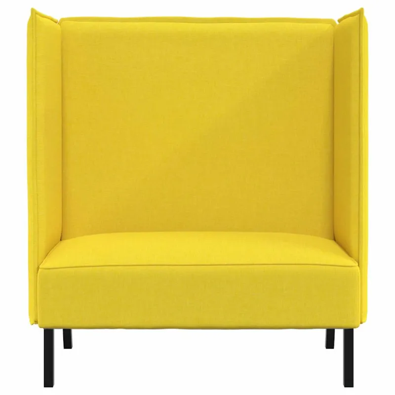 Aukštos nugaros sofa 101cm Šviesiai geltona audinys