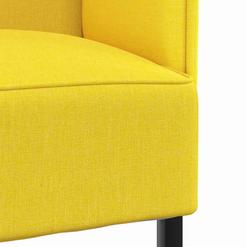 Aukštos nugaros sofa 101cm Šviesiai geltona audinys