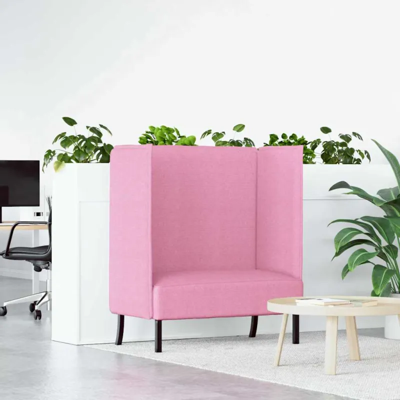 Aukštos nugaros sofa 101cm Rožinė audinys