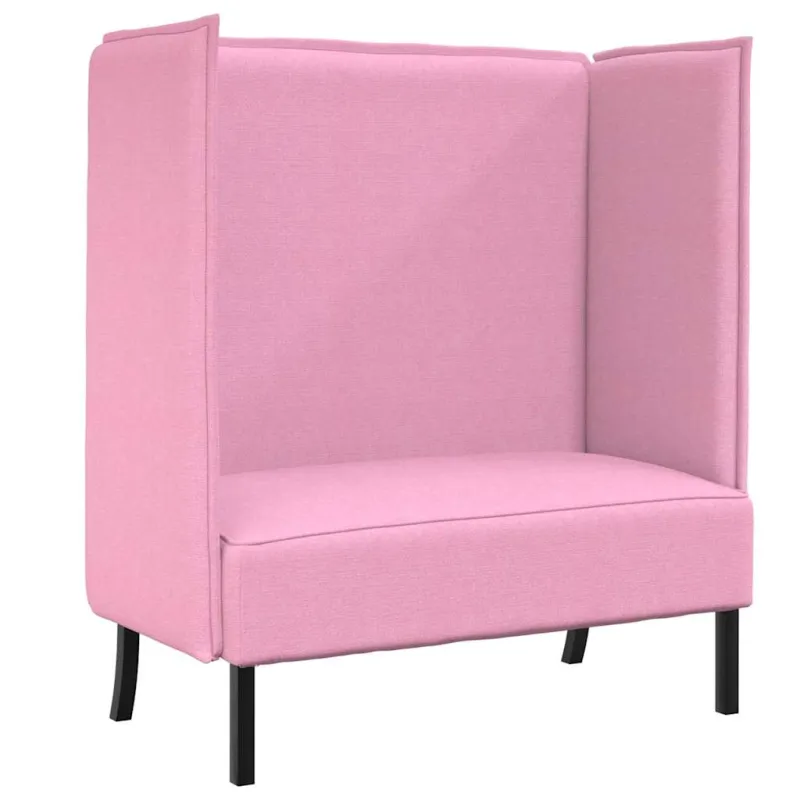 Aukštos nugaros sofa 101cm Rožinė audinys