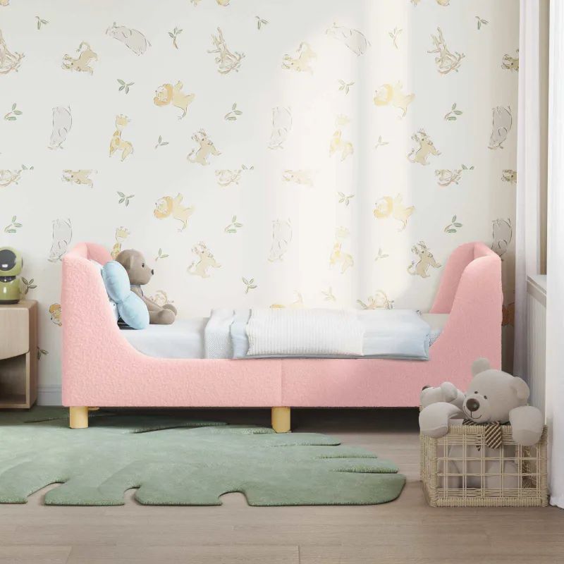 Vaikiška Lovo Rėmas su Galvūgaliu Rožinė 70 x 140 cm Bouclé