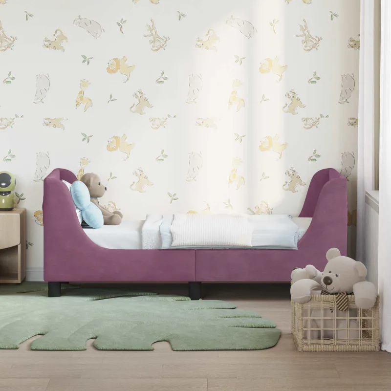 Vaikiška Lovo Rėmas su Galvūgaliu Violetinė 70 x 140 cm Aksomas