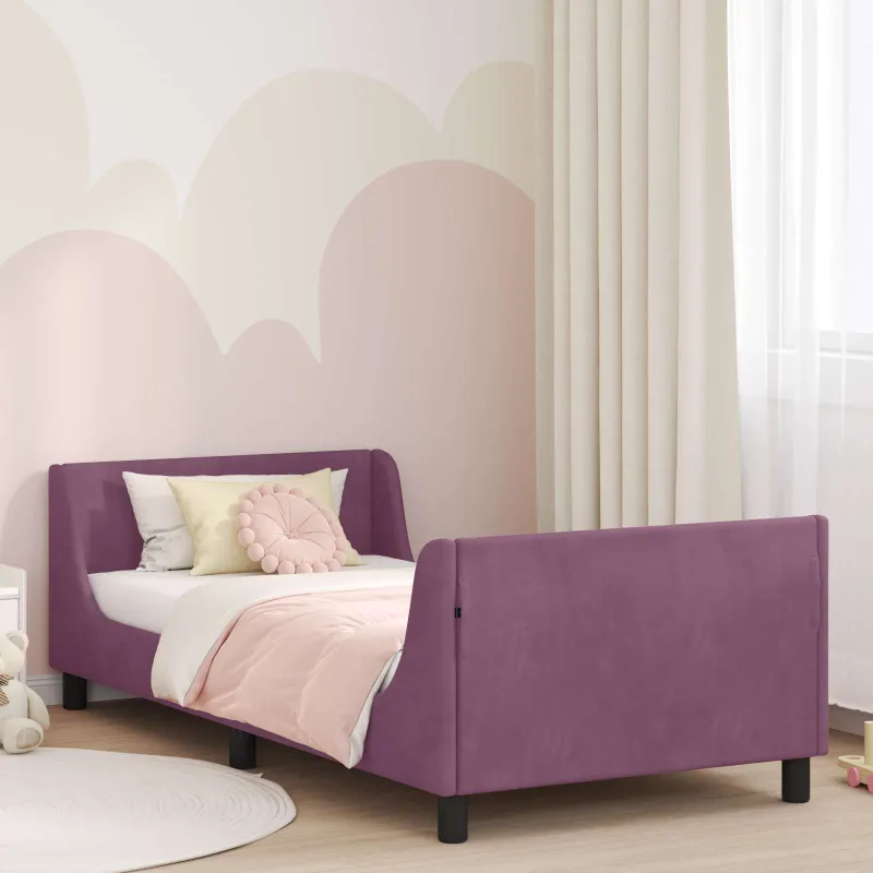 Vaikiška lovos konstrukcija su galvūgaliu Violetinė 80 x 200 cm