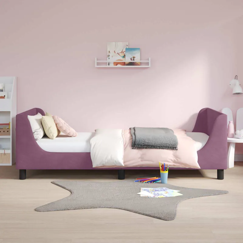 Vaikiška lovos konstrukcija su galvūgaliu Violetinė 90 x 190 cm