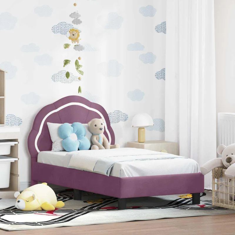 Vaikiška Lovo Rėmas su Galvūgaliu Violetinė 70 x 140 cm Aksomas