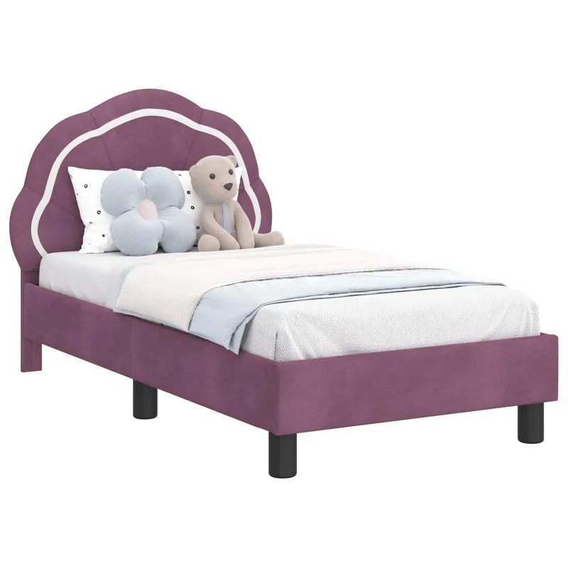 Vaikiška Lovo Rėmas su Galvūgaliu Violetinė 70 x 140 cm Aksomas