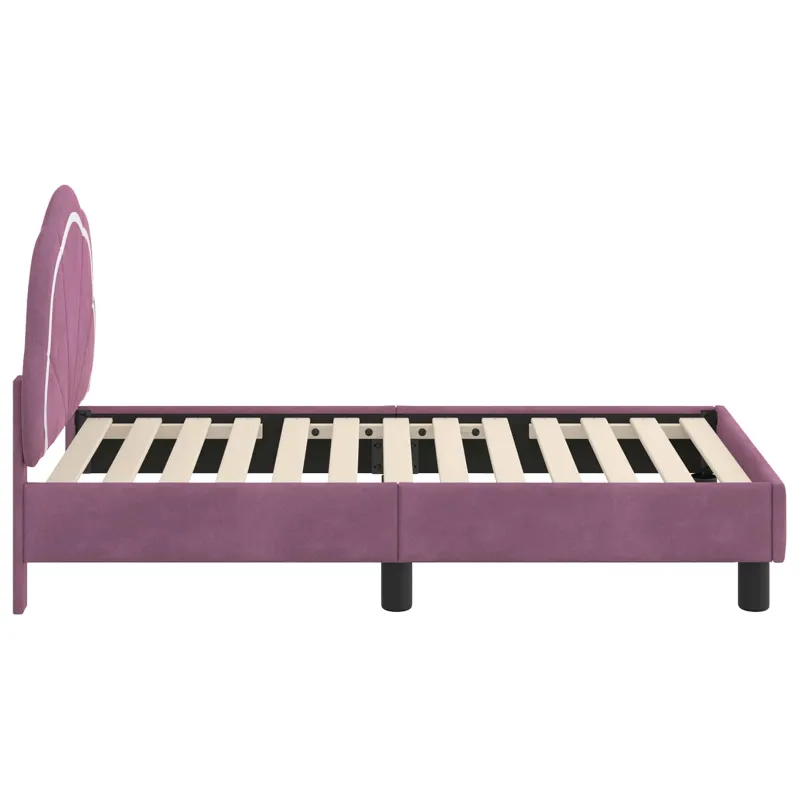 Vaikiška Lovo Rėmas su Galvūgaliu Violetinė 70 x 140 cm Aksomas
