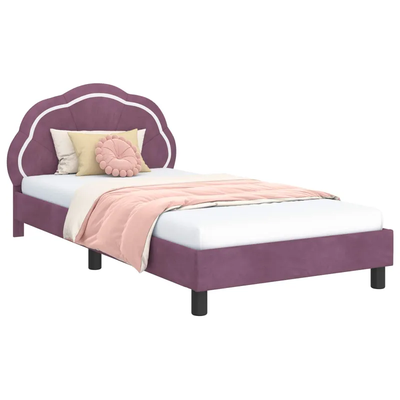Vaikiška lovos konstrukcija su galvūgaliu Violetinė 80 x 200 cm