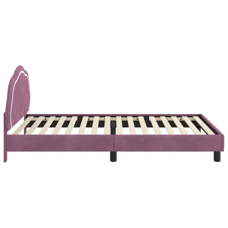 Vaikiška lovos konstrukcija su galvūgaliu Violetinė 80 x 200 cm