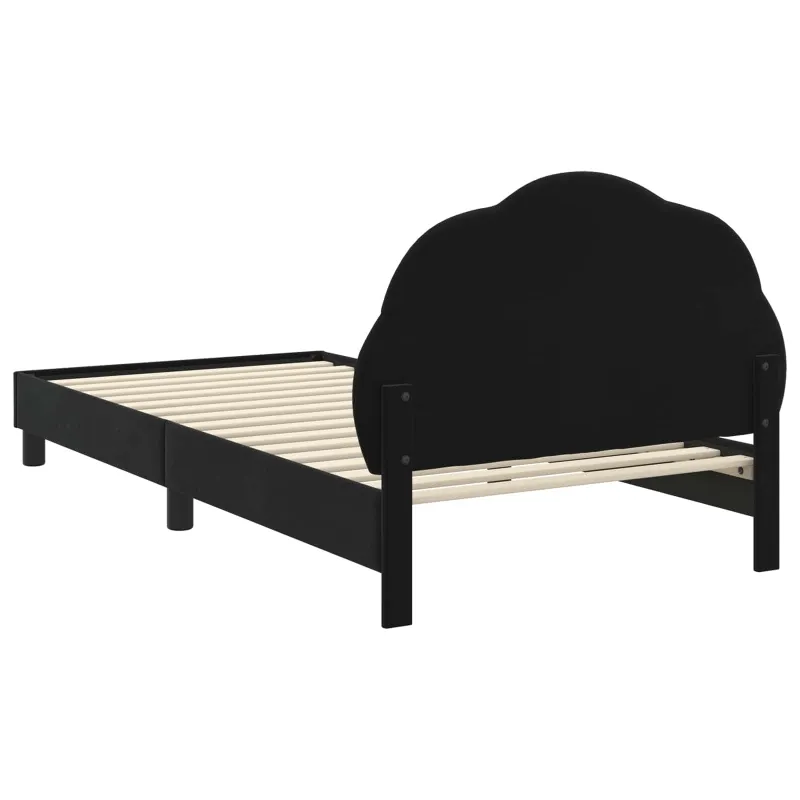 Vaikiška lovos konstrukcija su galvūgaliu Juoda 90 x 190 cm