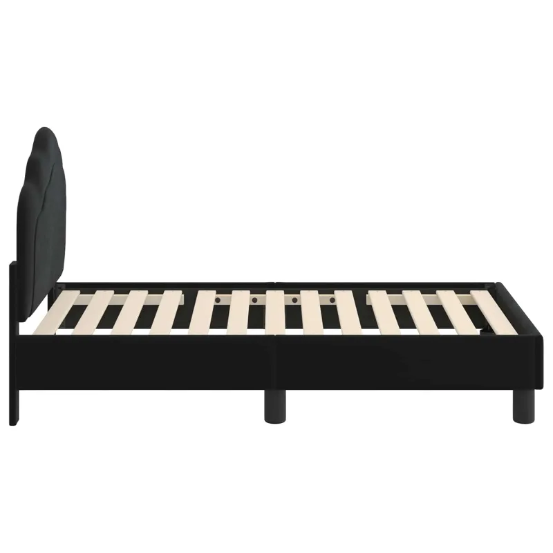 Vaikiška Lovo Rėmas su Galvūgaliu Juoda 70 x 140 cm Aksomas