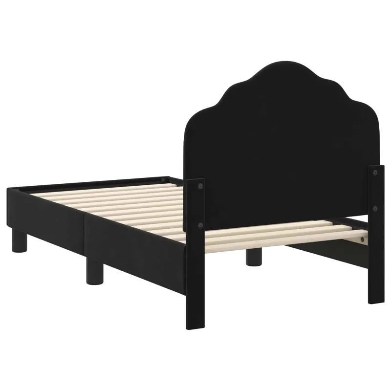 Vaikiška Lovo Rėmas su Galvūgaliu Juoda 70 x 140 cm Aksomas