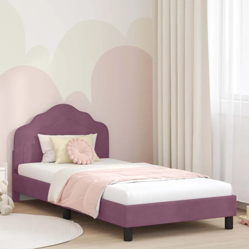 Vaikiška lovos konstrukcija su galvūgaliu Violetinė 80 x 200 cm