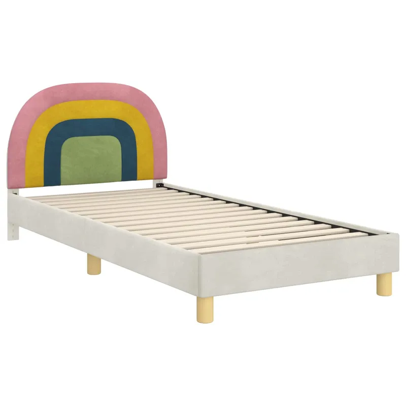 Vaikiška lovos konstrukcija su galvūgaliu Kreminė 90 x 200 cm