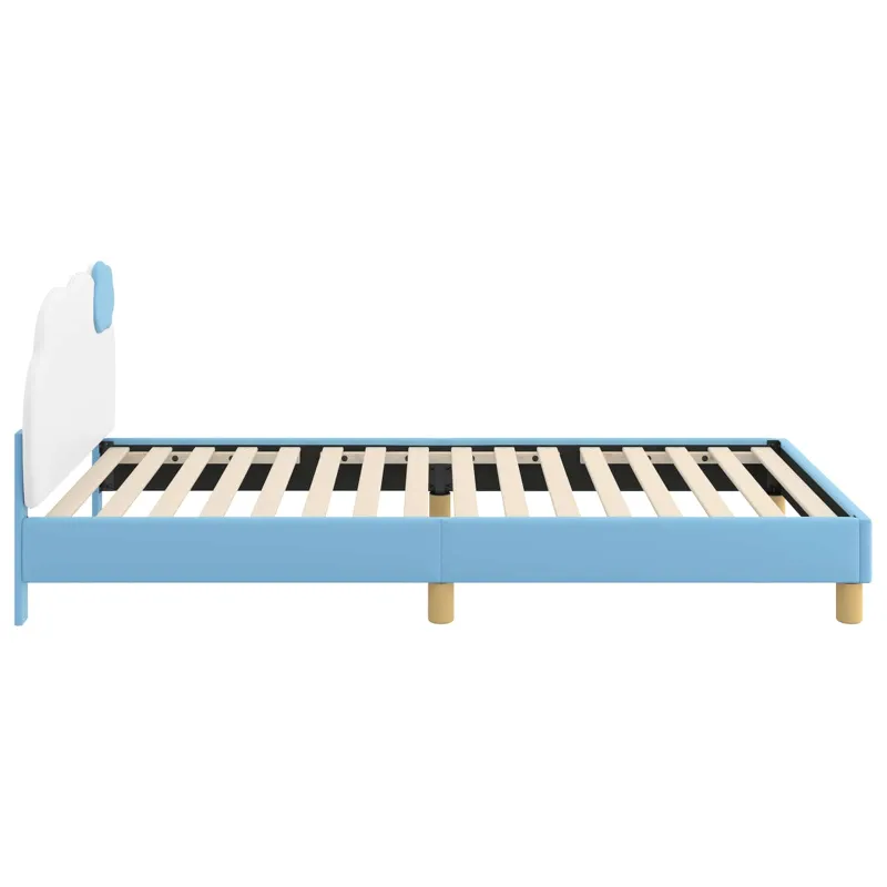 Vaikiška lovos konstrukcija su galvūgaliu Mėlyna 90 x 190 cm PU