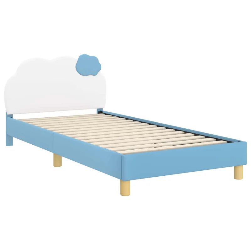Vaikiška lovos konstrukcija su galvūgaliu Mėlyna 90 x 200 cm PU