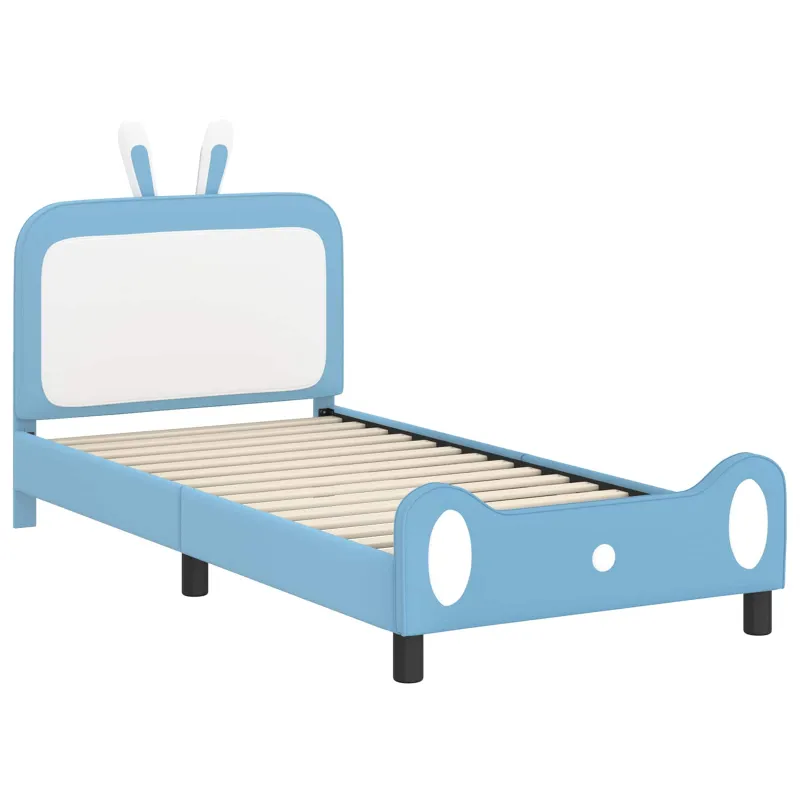 Vaikiška lovos konstrukcija su galvūgaliu Mėlyna 90 x 190 cm PU